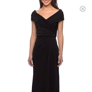 La Femme Ruched Jersey Dress